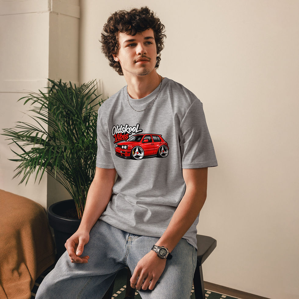 Thumbnail: Men's Oldskool Vibes Organic Grey Cotton T-Shirt