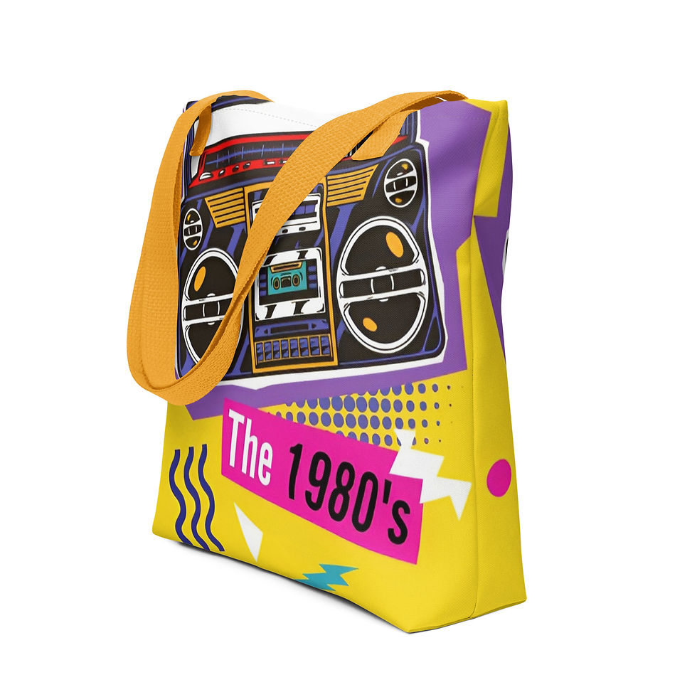 サムネイル： Reusable Tote Shopping Bag 80s Retro