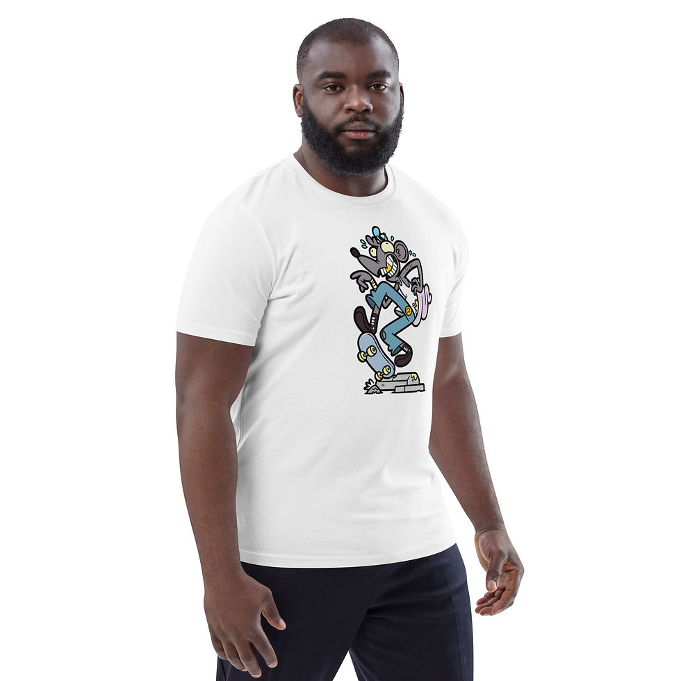 Thumbnail: Men's Rat Vibes White Organic Cotton T-Shirt