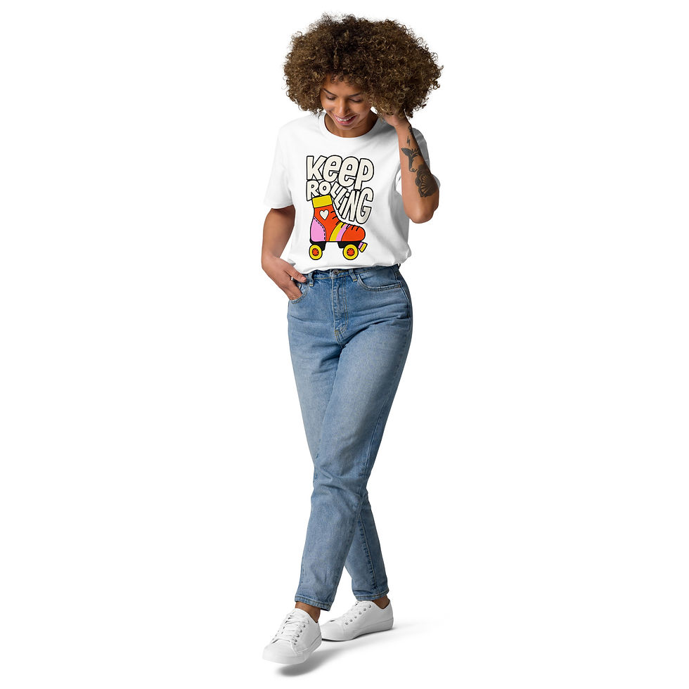 Thumbnail: Women's Keep Rolling White Organic Cotton T-Shirt