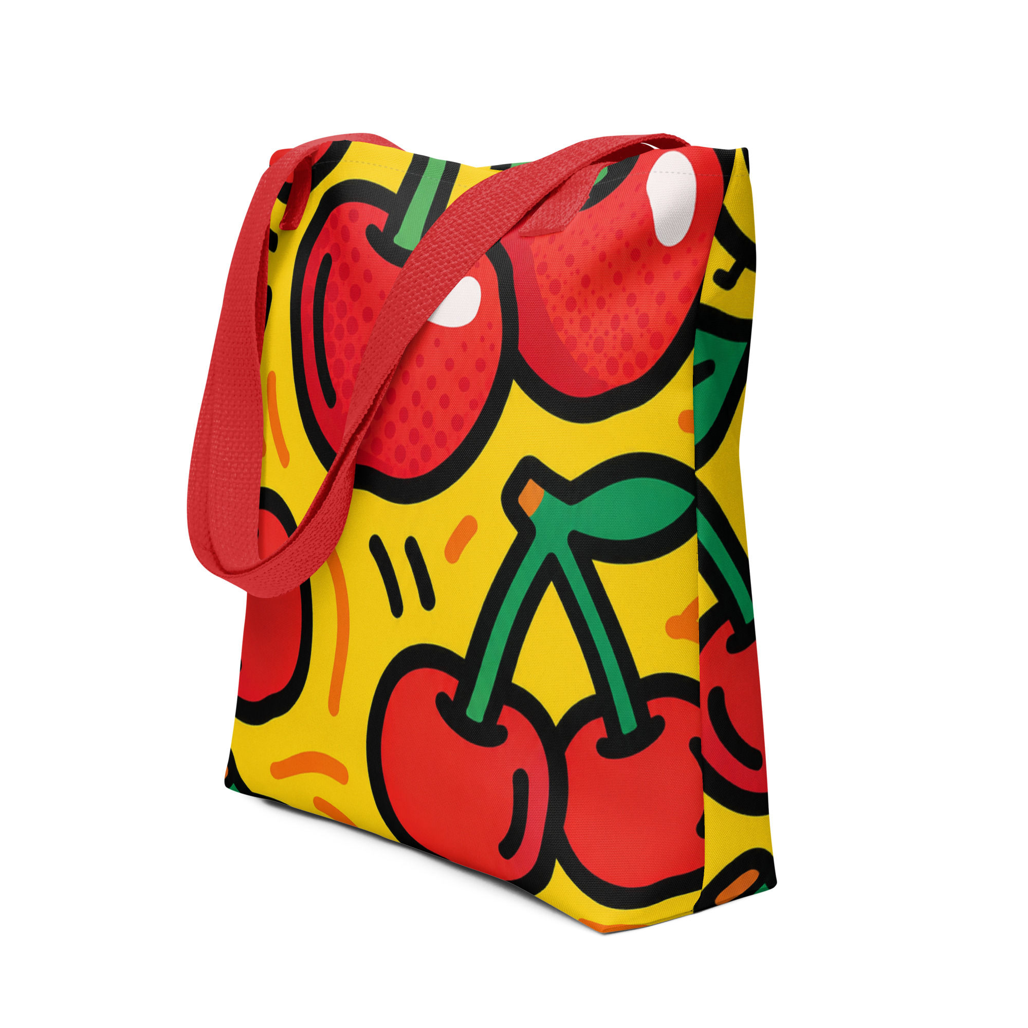 Reuseable Pop Art Cherries Tote Shopping Bag