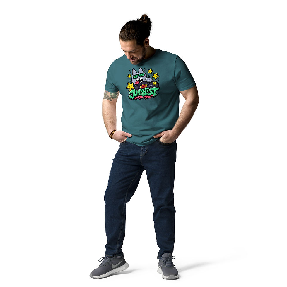 Pikkukuva: Men's Junglist Organic Forest Green Cotton T-Shirt