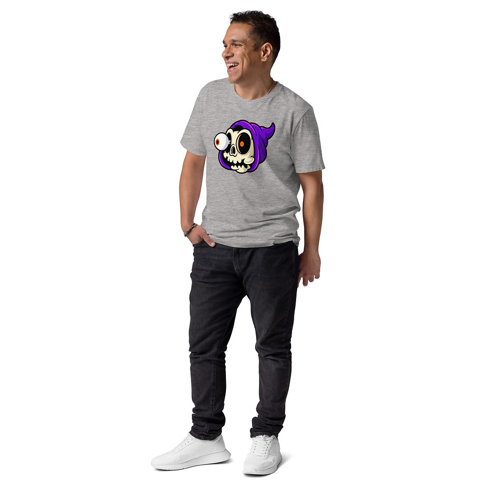 Thumbnail: Men's Eye Of Darkness Grey Organic Cotton T-Shirt