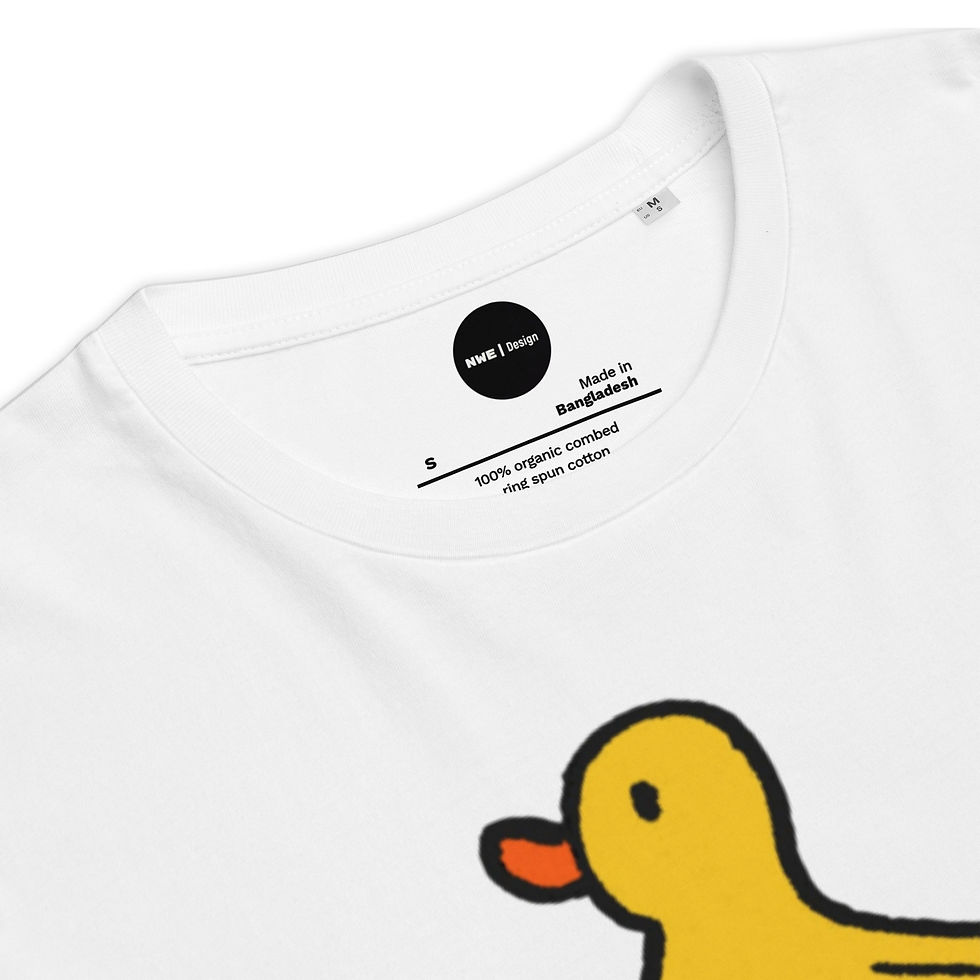 Thumbnail: Women's Happy Duck White Organic Cotton T-Shirt
