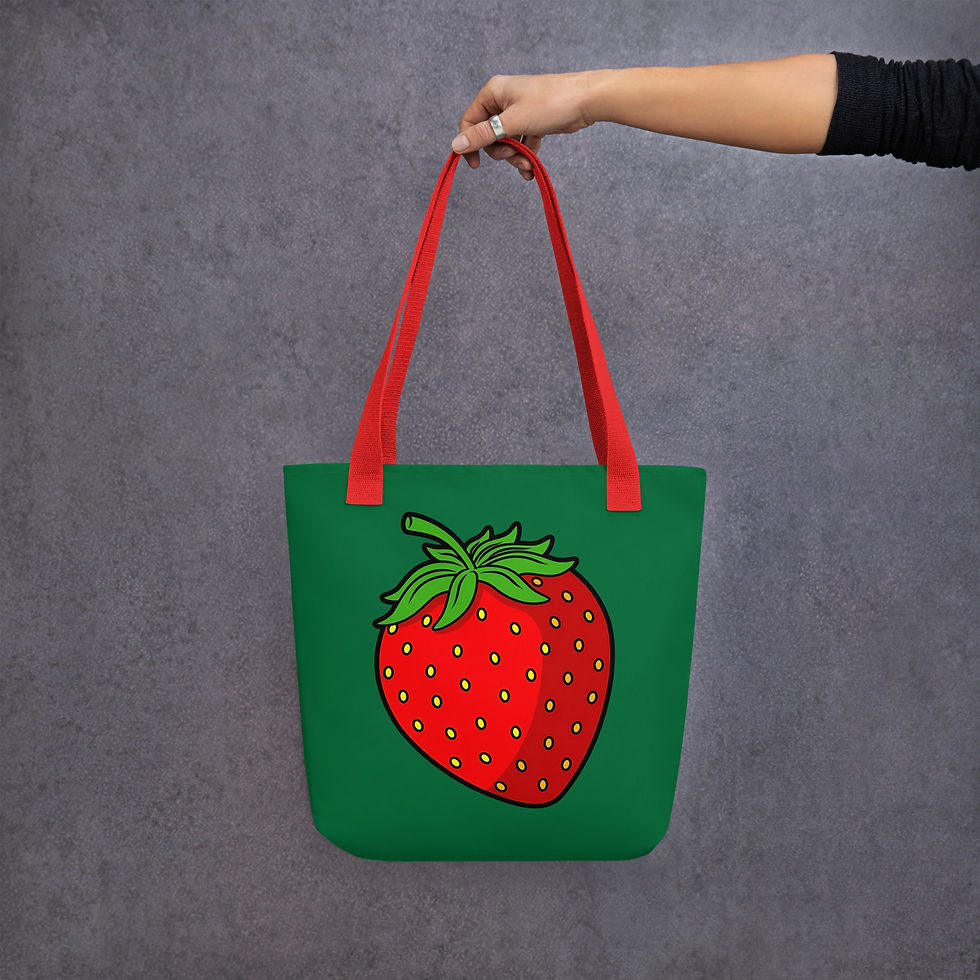 Thumbnail: Reusable Tote Shopping Bag Strawberry Art