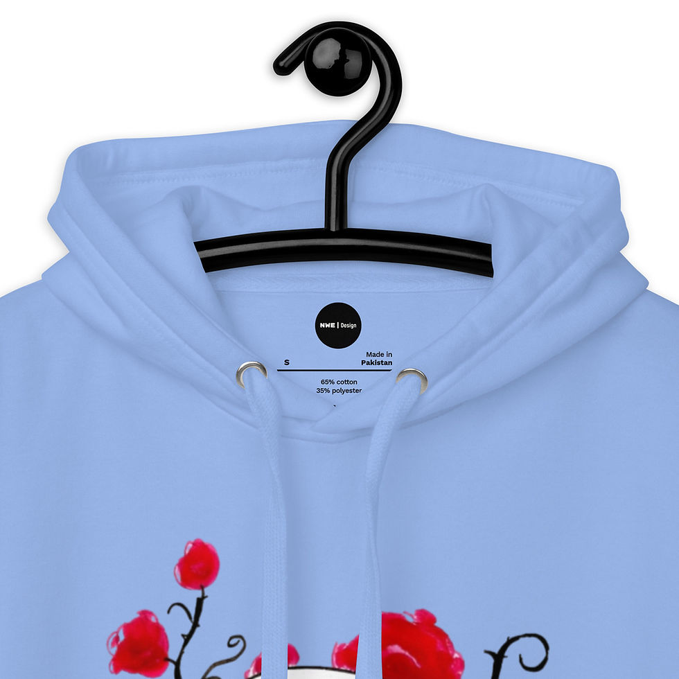 Miniatura: Women's Skull And Roses Baby Blue Pullover Hoodie