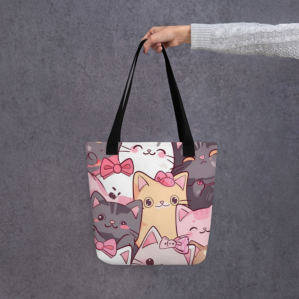 Thumbnail: Reusable Tote Shopping Bag All Cats