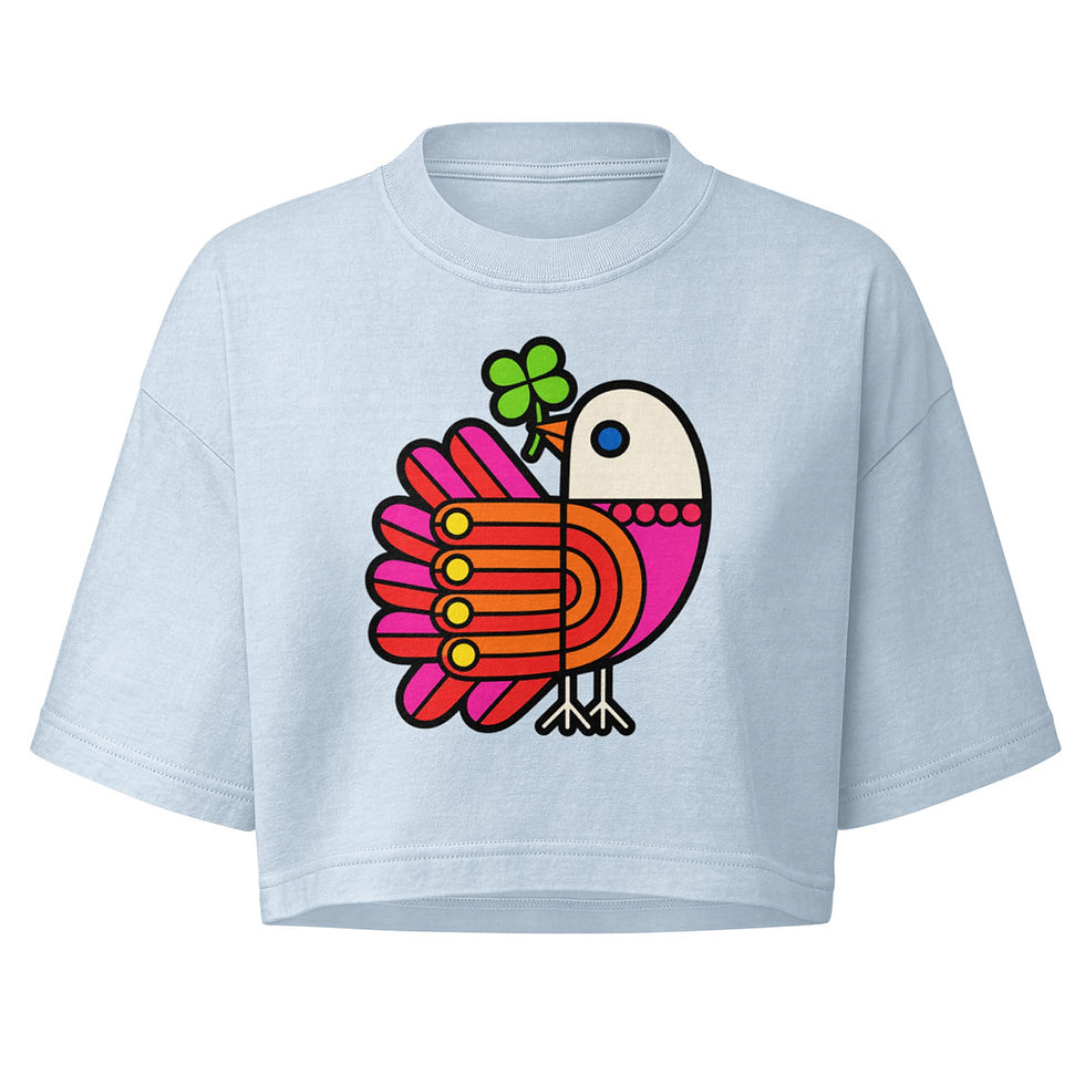 Thumbnail: Women’s Bird Of Peace Cropped Boxy Fit Tee