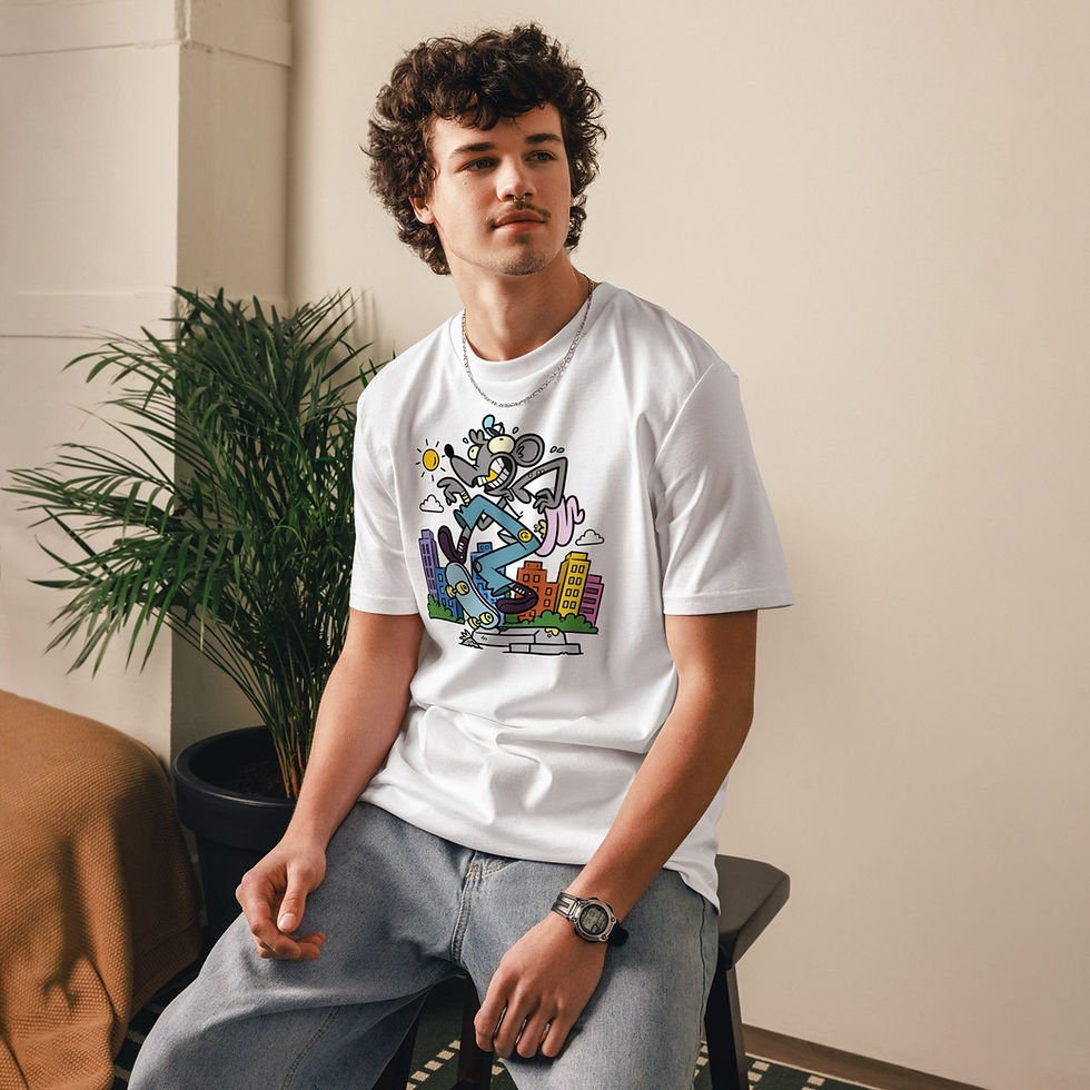 Thumbnail: Men's Street Rat White Organic Cotton T-Shirt