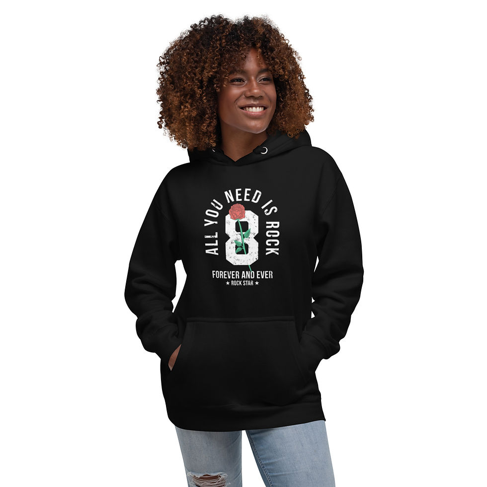 Thumbnail: Women's Vintage Rock Forever Black Pullover Hoodie