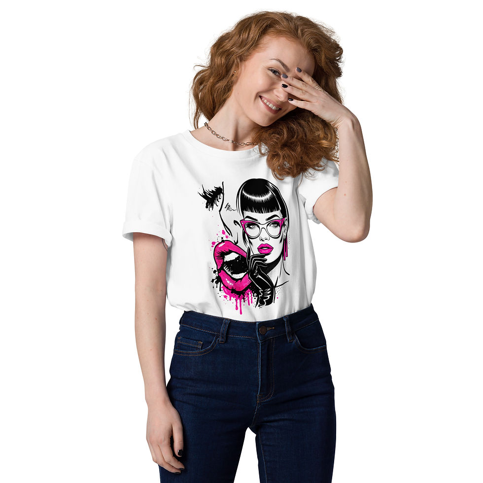 Thumbnail: Women's Pink Code White Organic Cotton T-Shirt