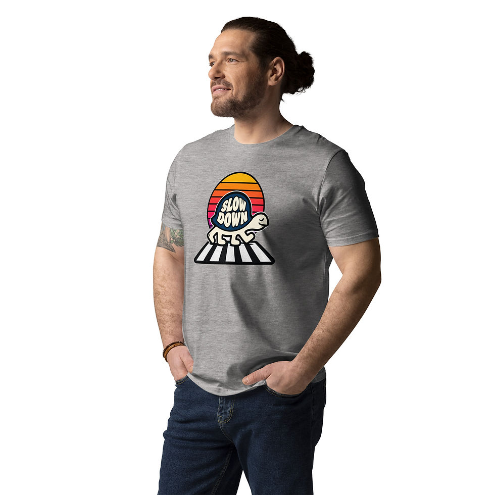 Thumbnail: Men's Retro Snail Grey Organic Cotton T-Shirt