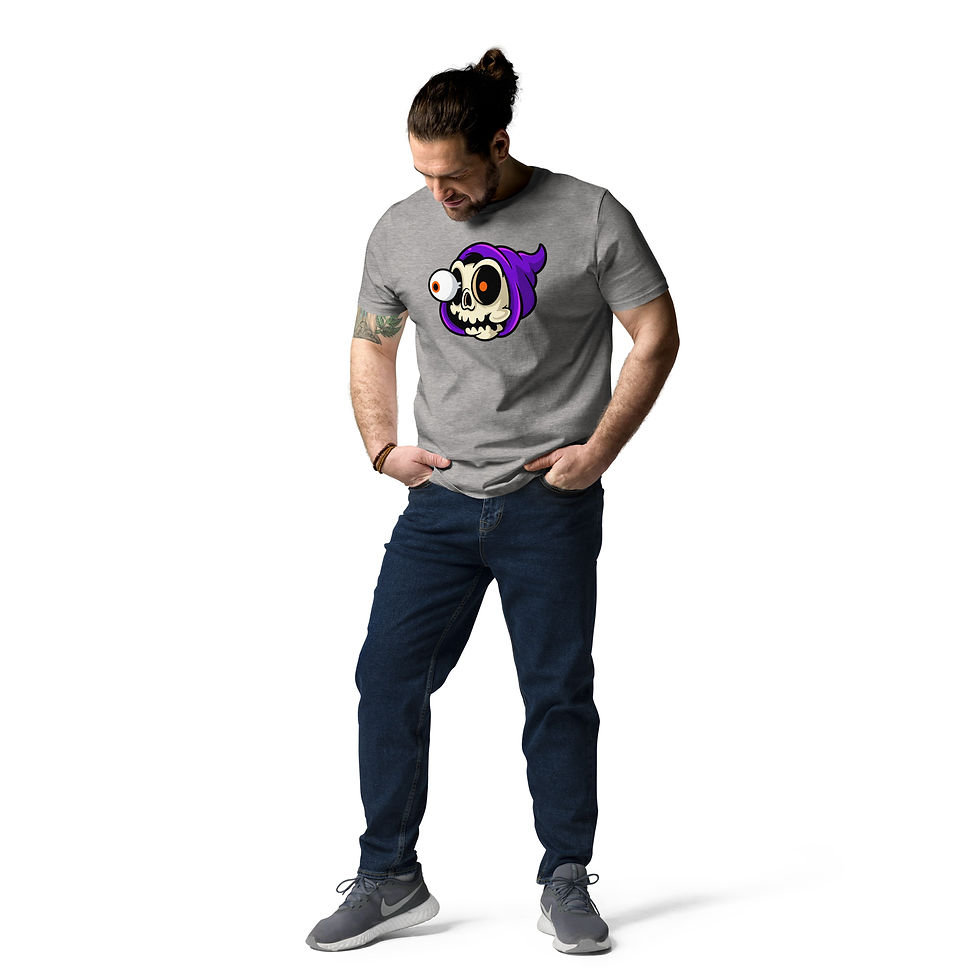 Thumbnail: Men's Eye Of Darkness Grey Organic Cotton T-Shirt