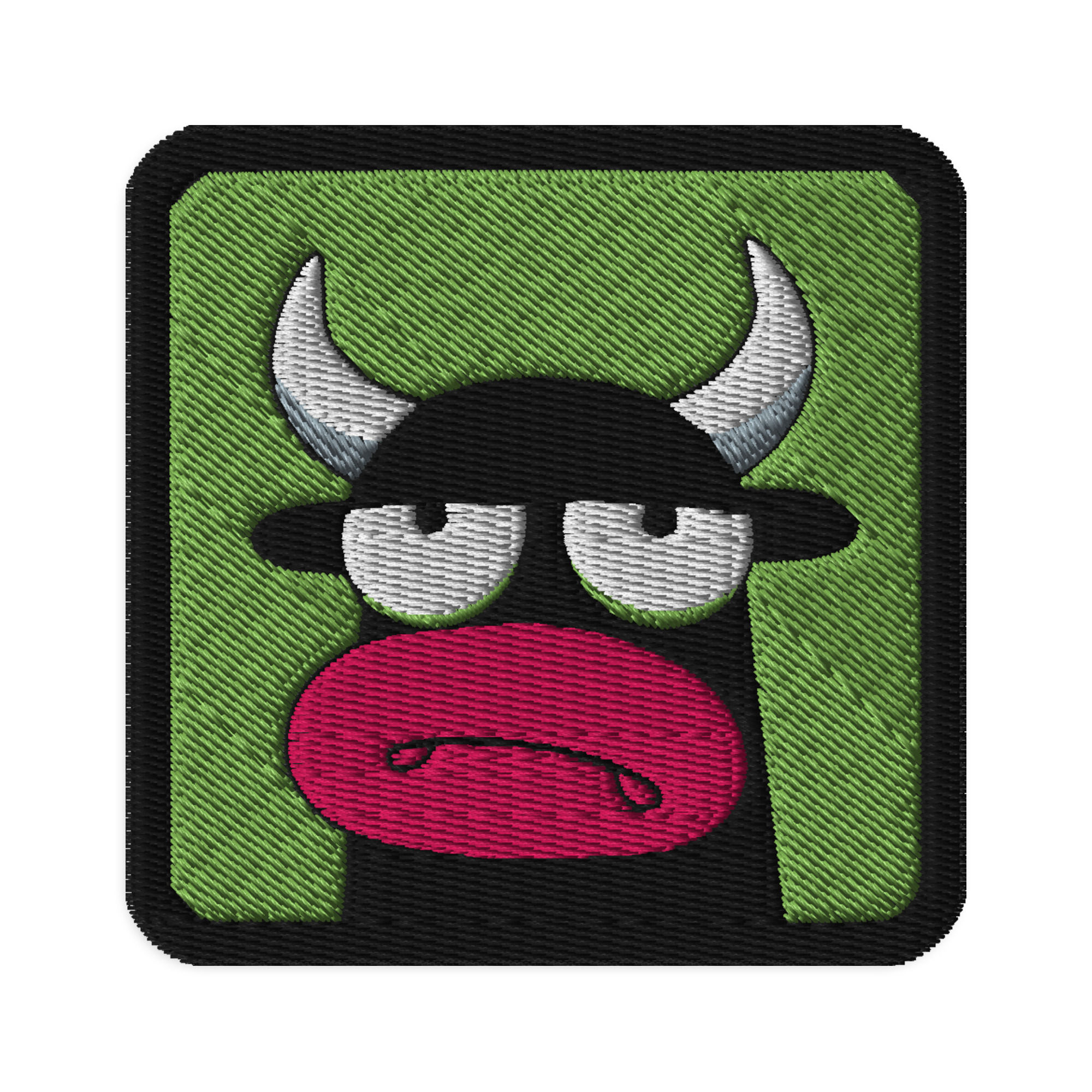 Custom Moody Cow Embroidered Patch