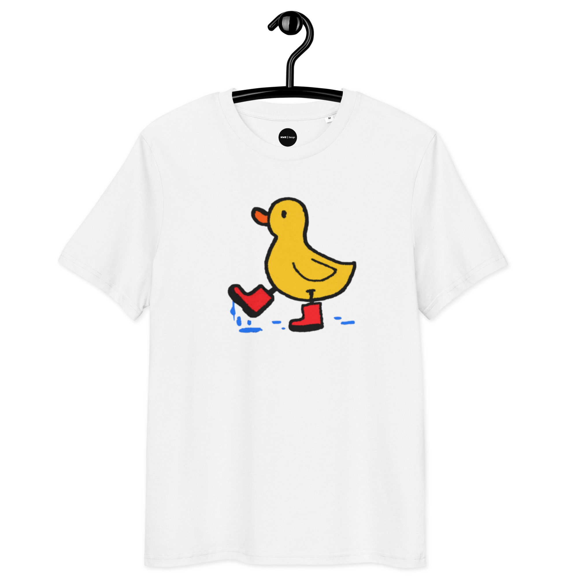 Women's Happy Duck White Organic Cotton T-Shirt