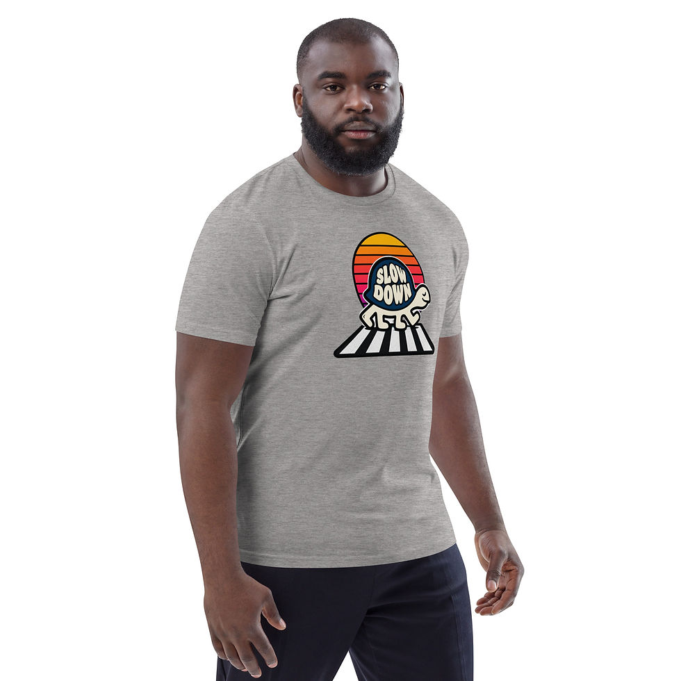 Thumbnail: Men's Retro Snail Grey Organic Cotton T-Shirt