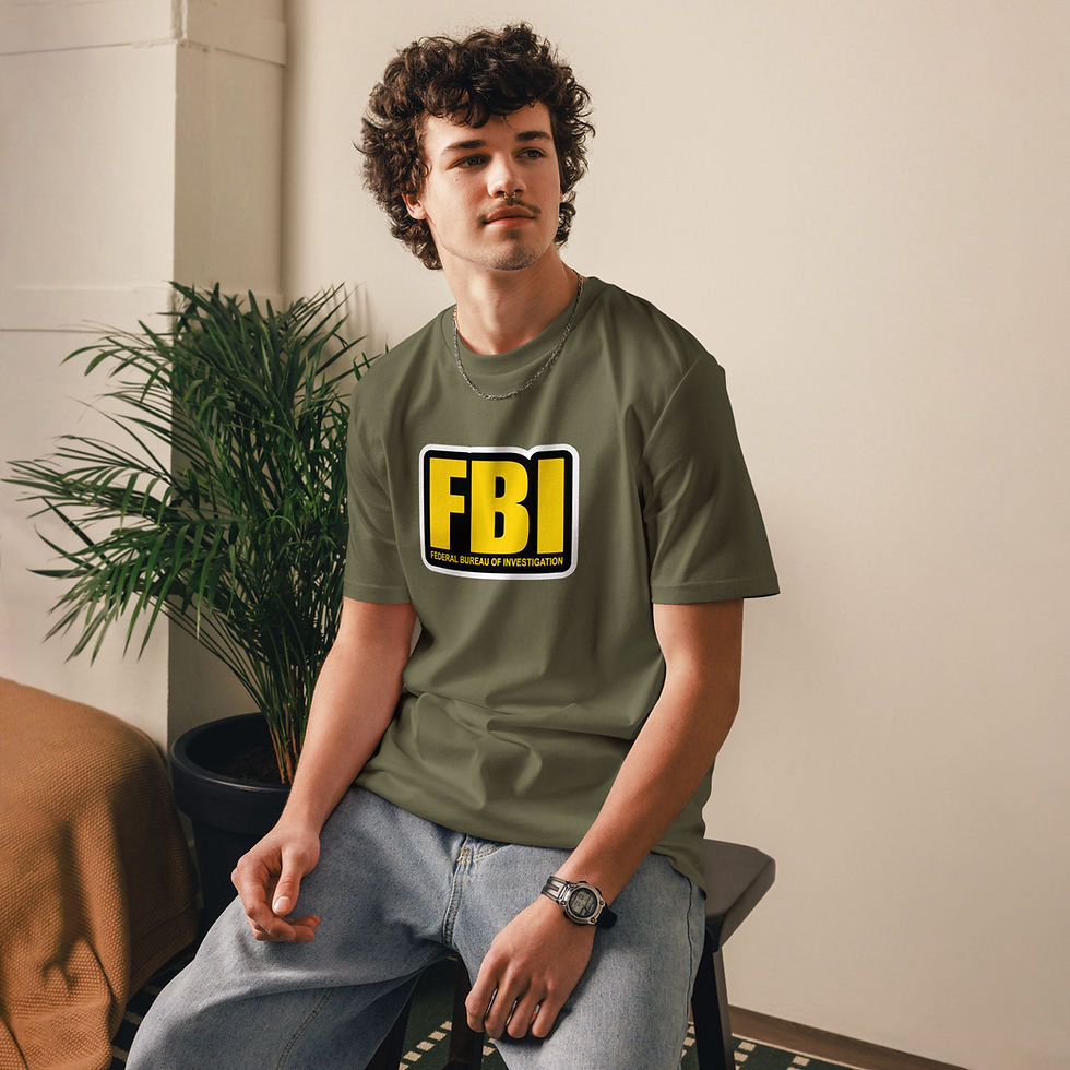 Miniatura: Men's FBI Forest Green Organic Cotton T-Shirt