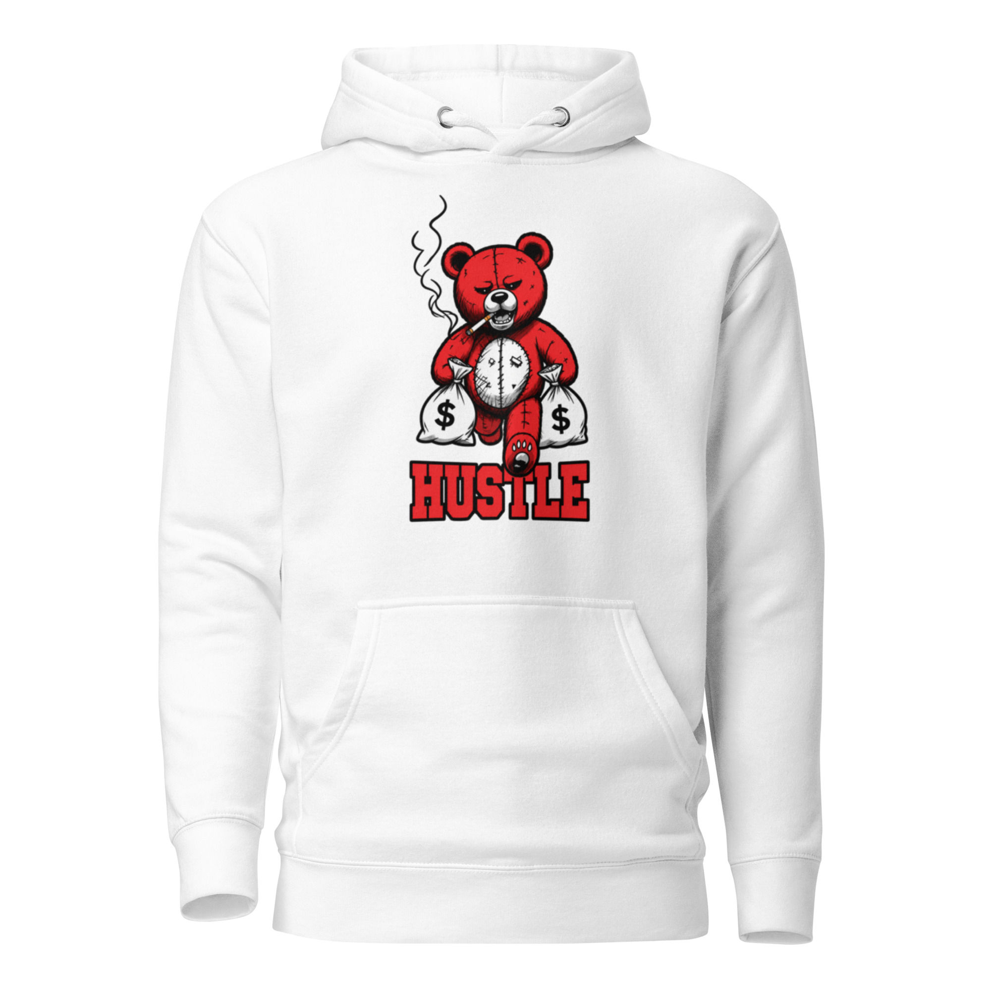Men's Hustle Pullover White Hoodie