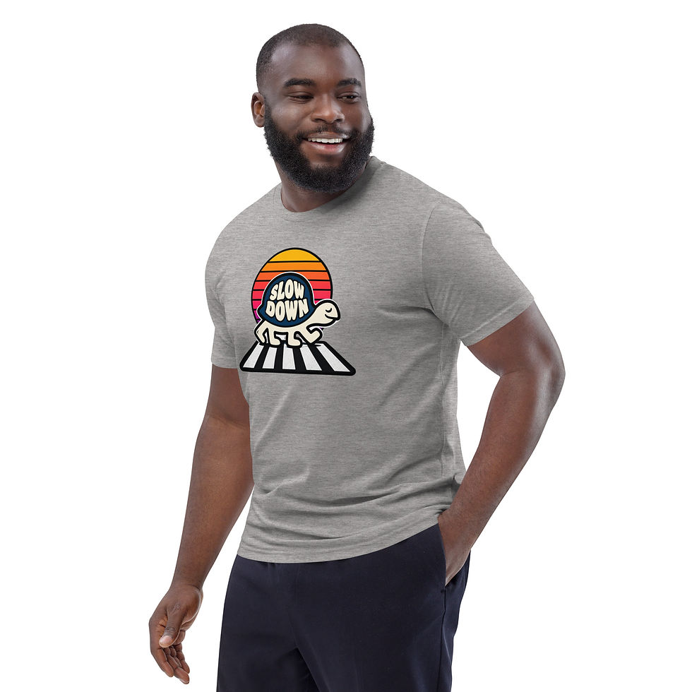 Thumbnail: Men's Retro Snail Grey Organic Cotton T-Shirt
