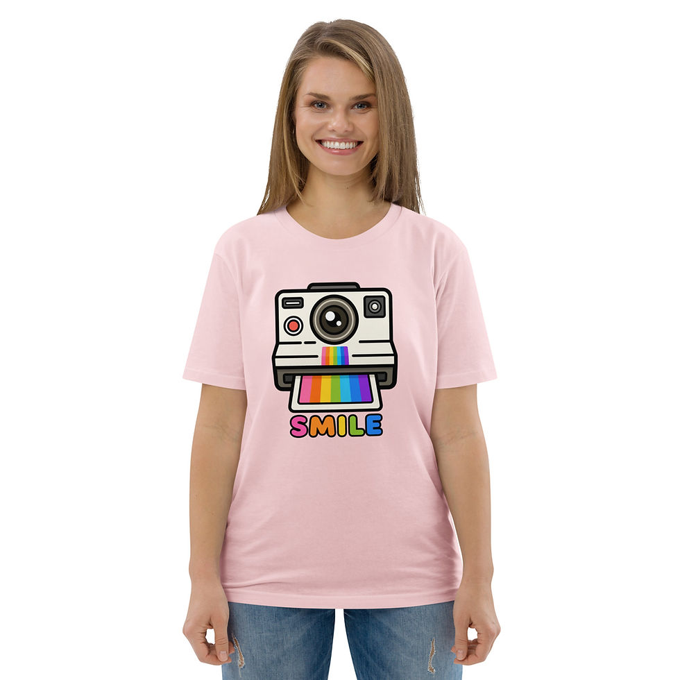 Thumbnail: Women's Smile Organic Cotton Pink T-Shirt