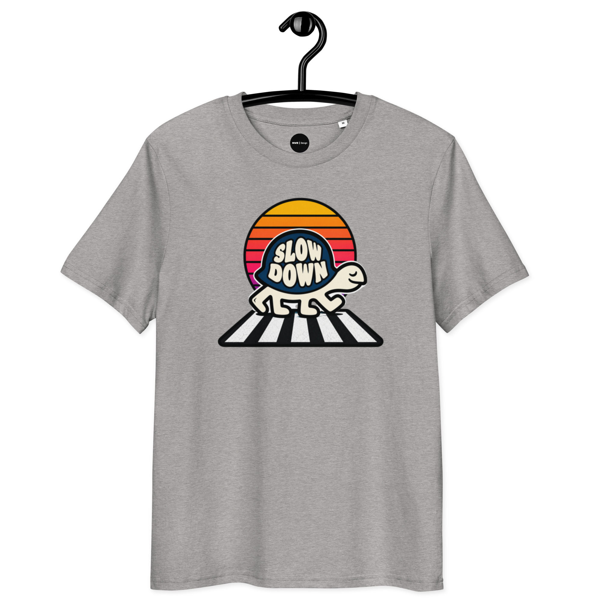 Men's Retro Snail Grey Organic Cotton T-Shirt