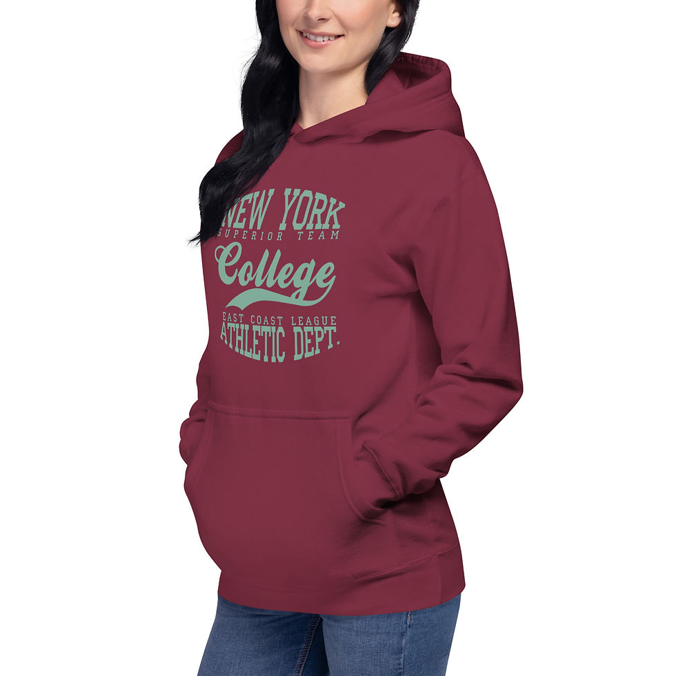 Miniatura: Women's New York College Burgundy Pullover Hoodie