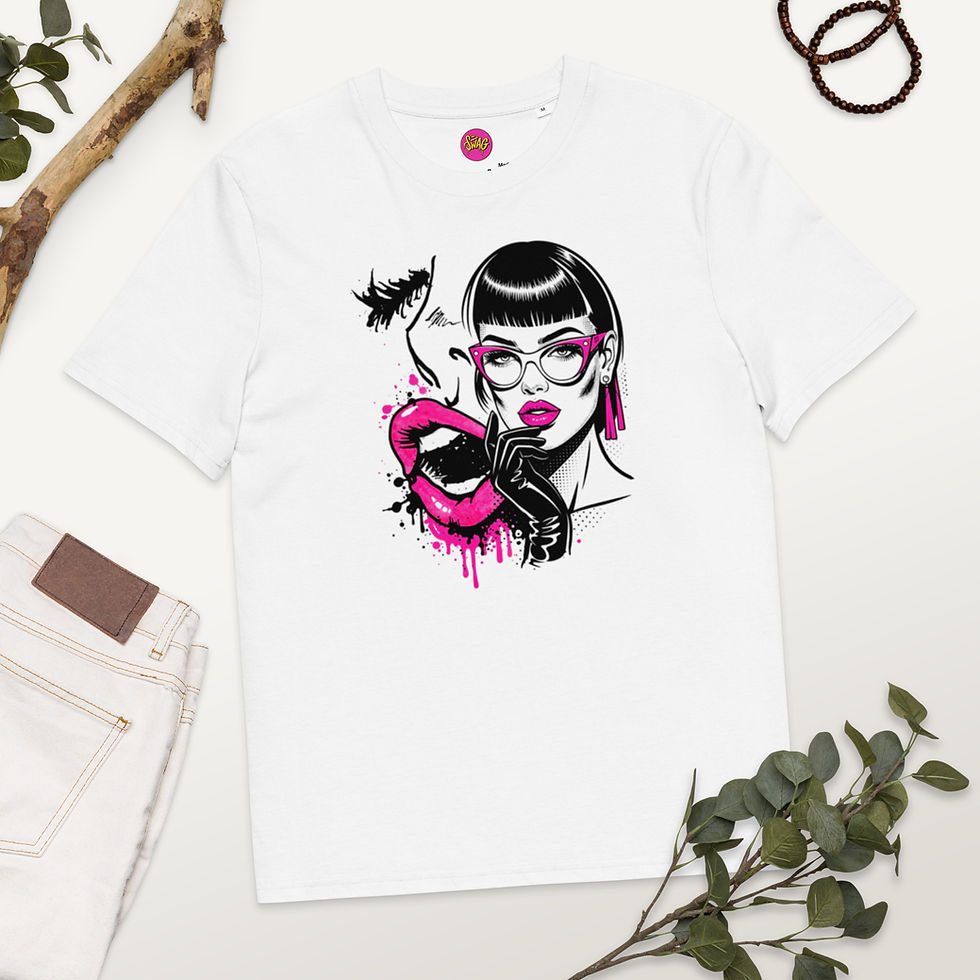 Miniatura: Women's Pink Code White Organic Cotton T-Shirt