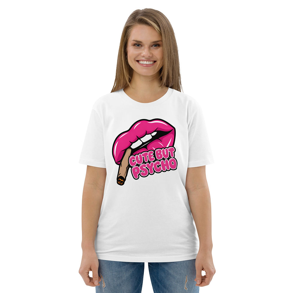 Thumbnail: Women's Psycho White Organic Cotton T-Shirt