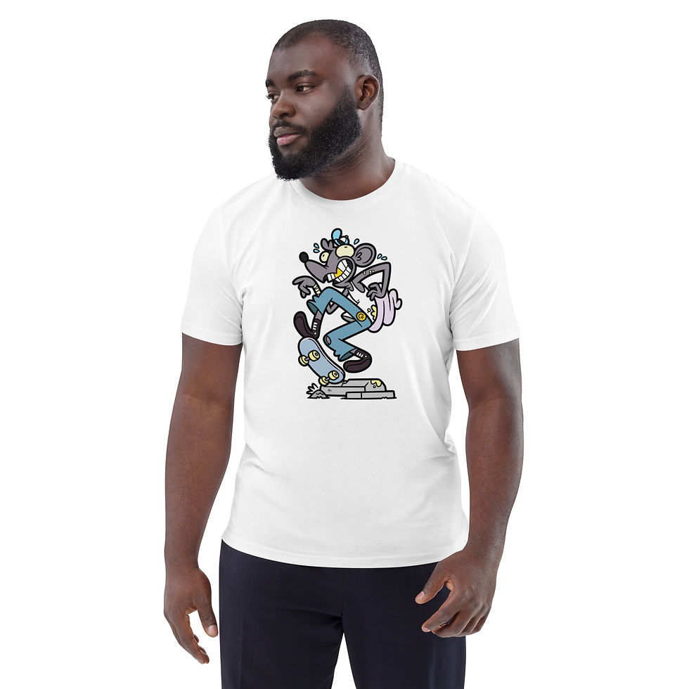 Thumbnail: Men's Rat Vibes White Organic Cotton T-Shirt