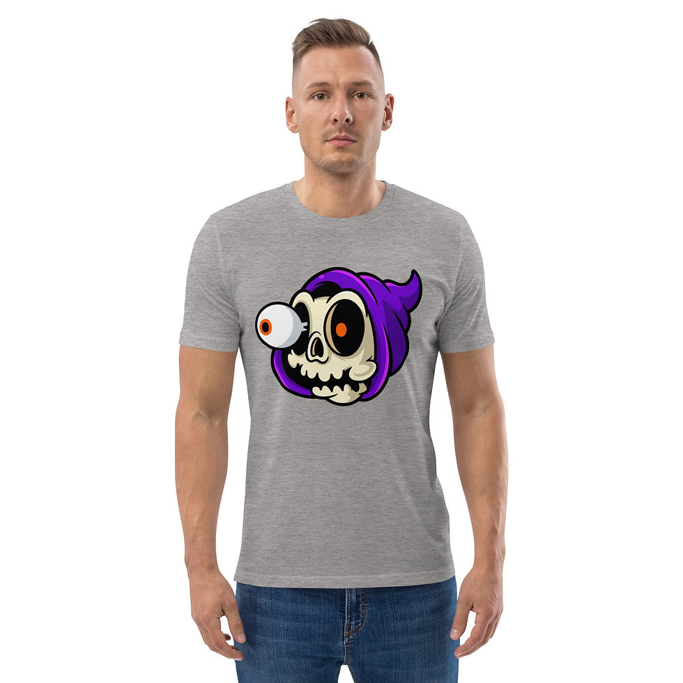 Thumbnail: Men's Eye Of Darkness Grey Organic Cotton T-Shirt