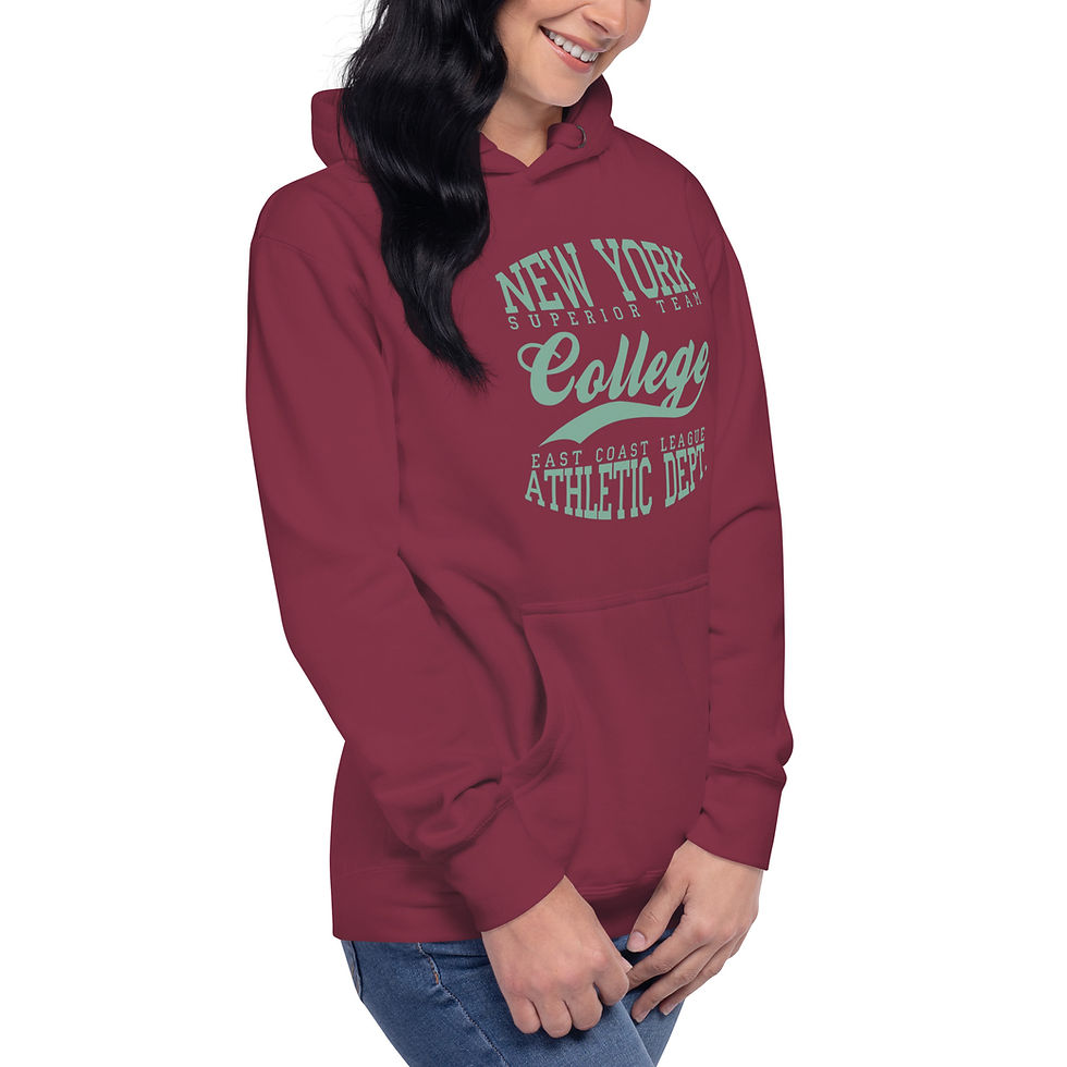 Thumbnail: Women's New York College Burgundy Pullover Hoodie
