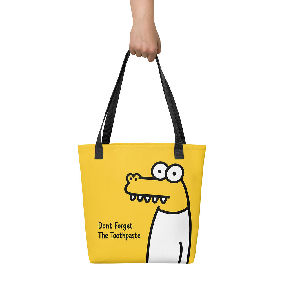 Thumbnail: Reusable Happy Croc Tote Shopping Bag