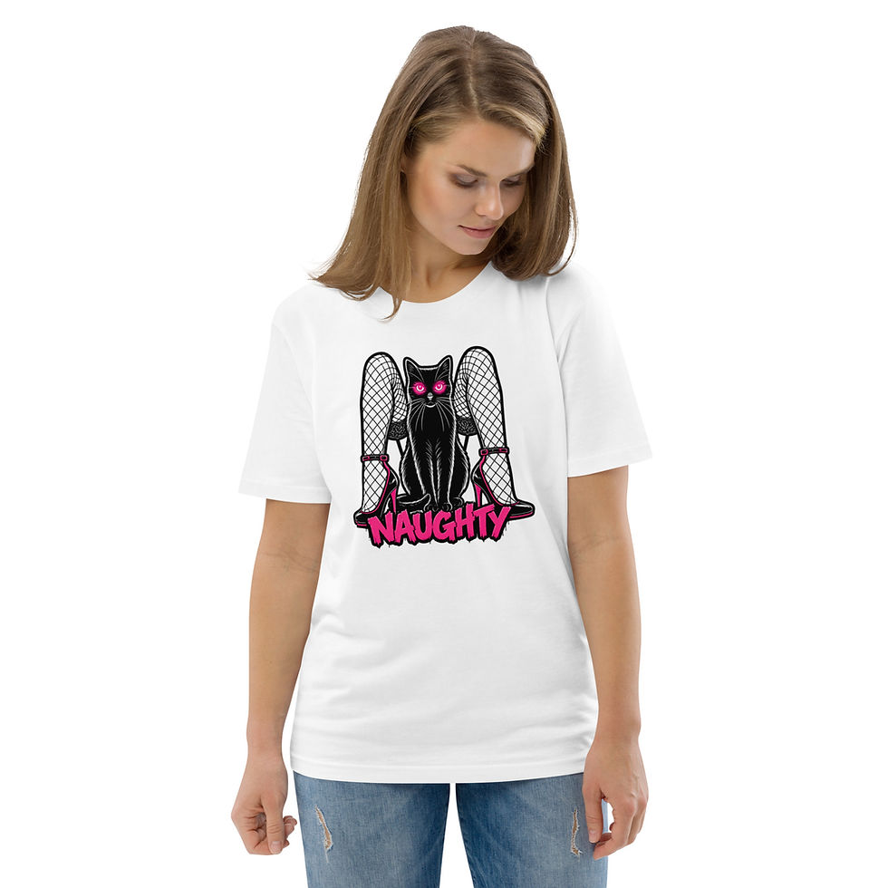 Thumbnail: Women's Naughty Nights White Organic Cotton T-Shirt