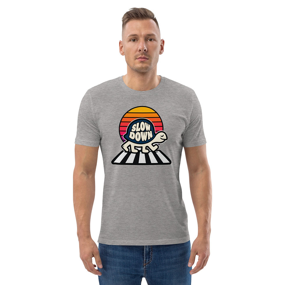 Thumbnail: Men's Retro Snail Grey Organic Cotton T-Shirt