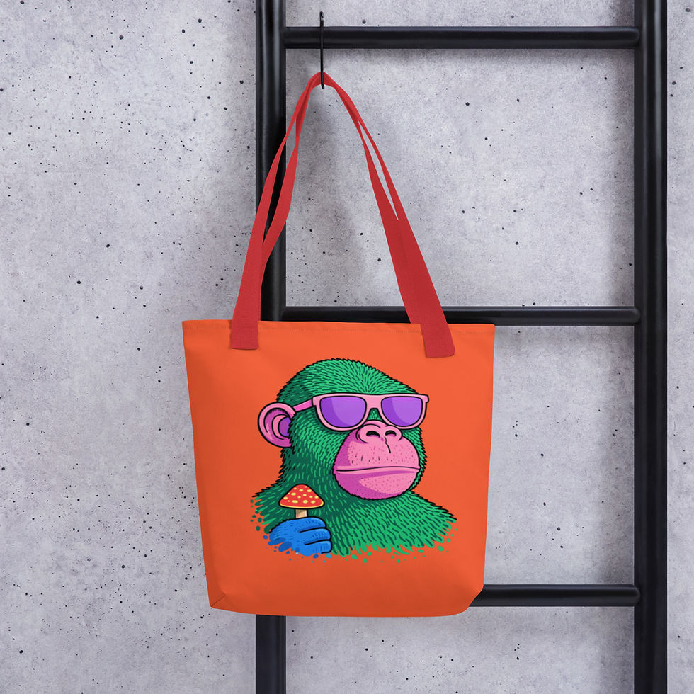 Thumbnail: Reusable City Monkey Tote Shopping Bag