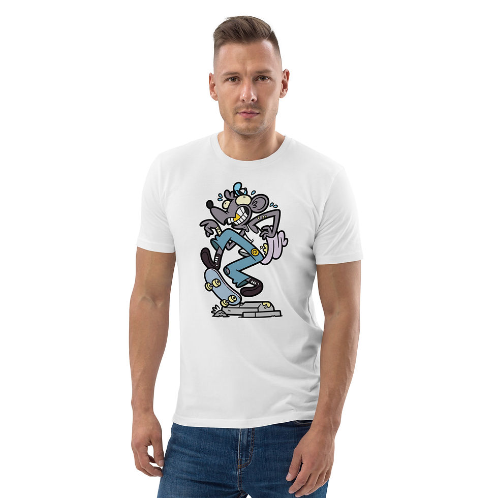 Thumbnail: Men's Rat Vibes White Organic Cotton T-Shirt