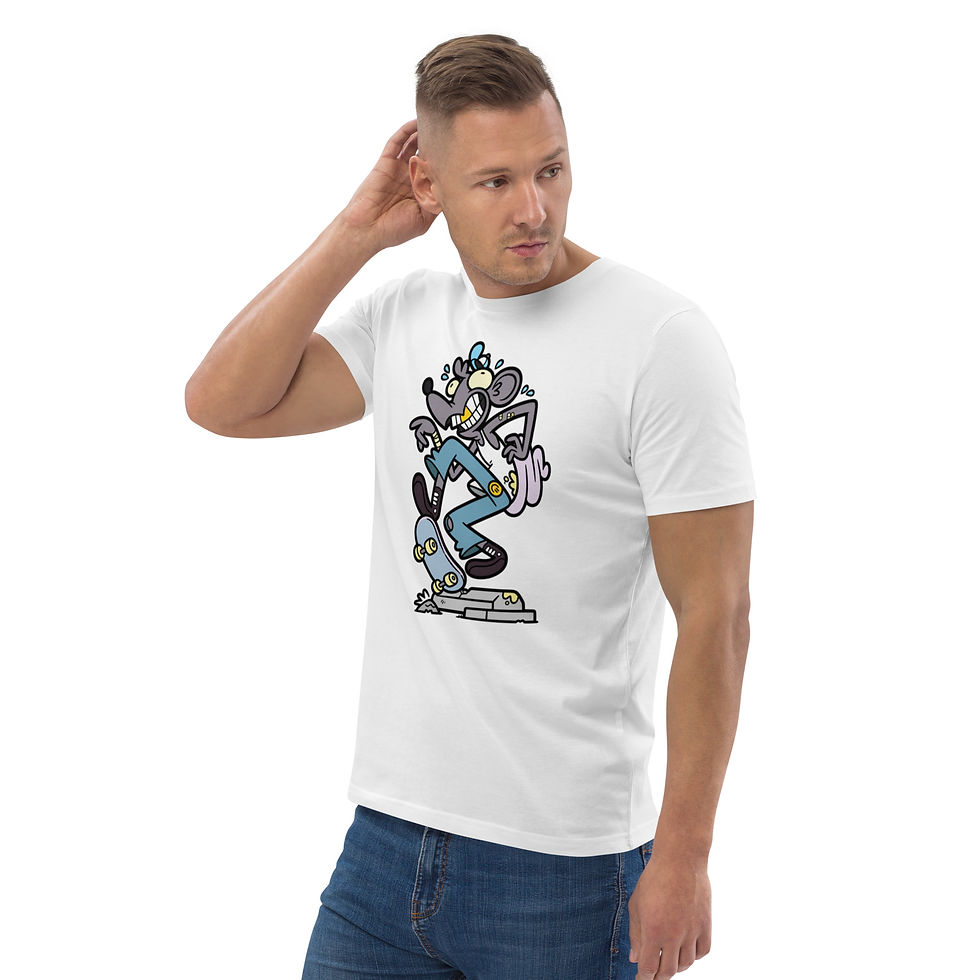 Thumbnail: Men's Rat Vibes White Organic Cotton T-Shirt