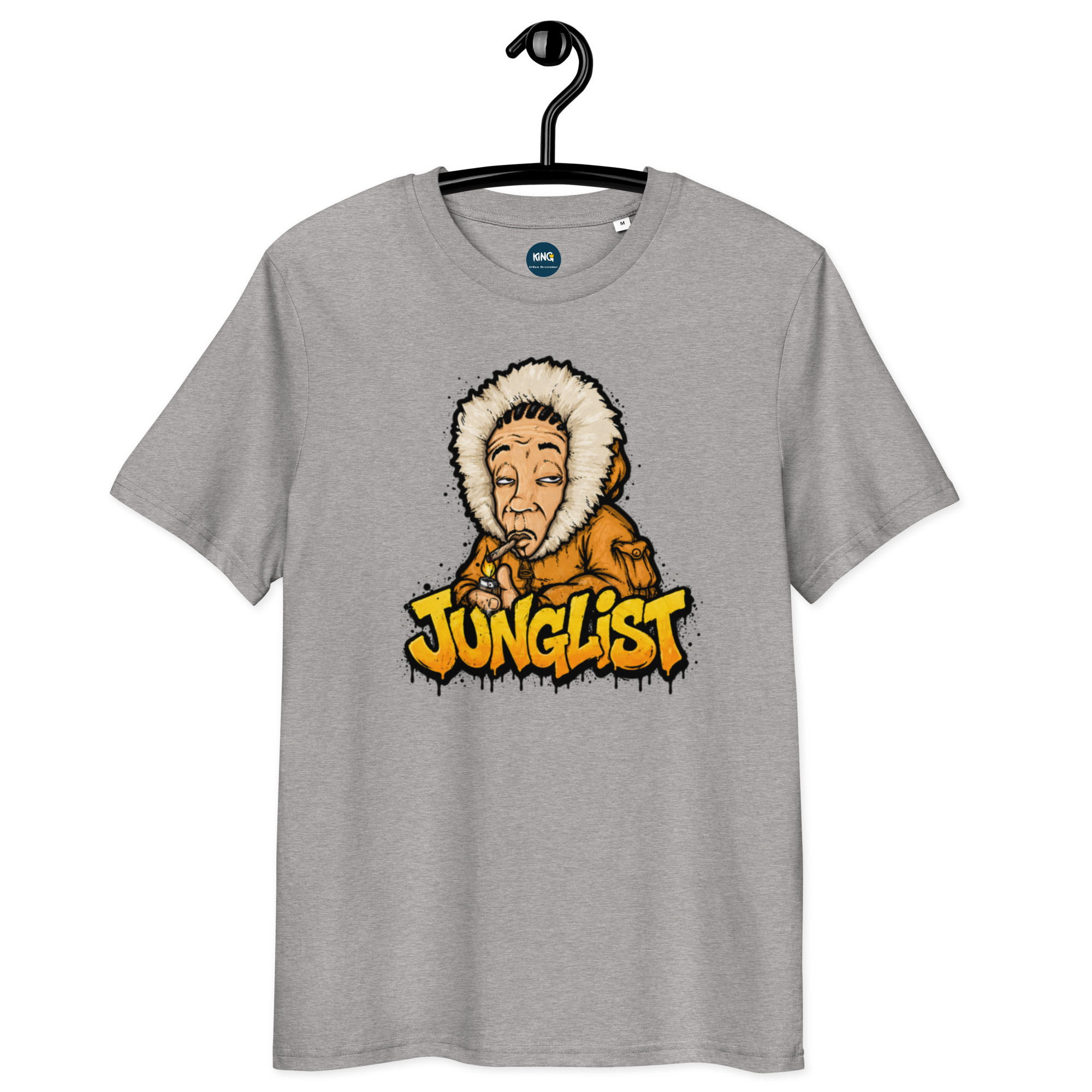 Men's Junglist Vibes Grey Organic Cotton T-Shirt