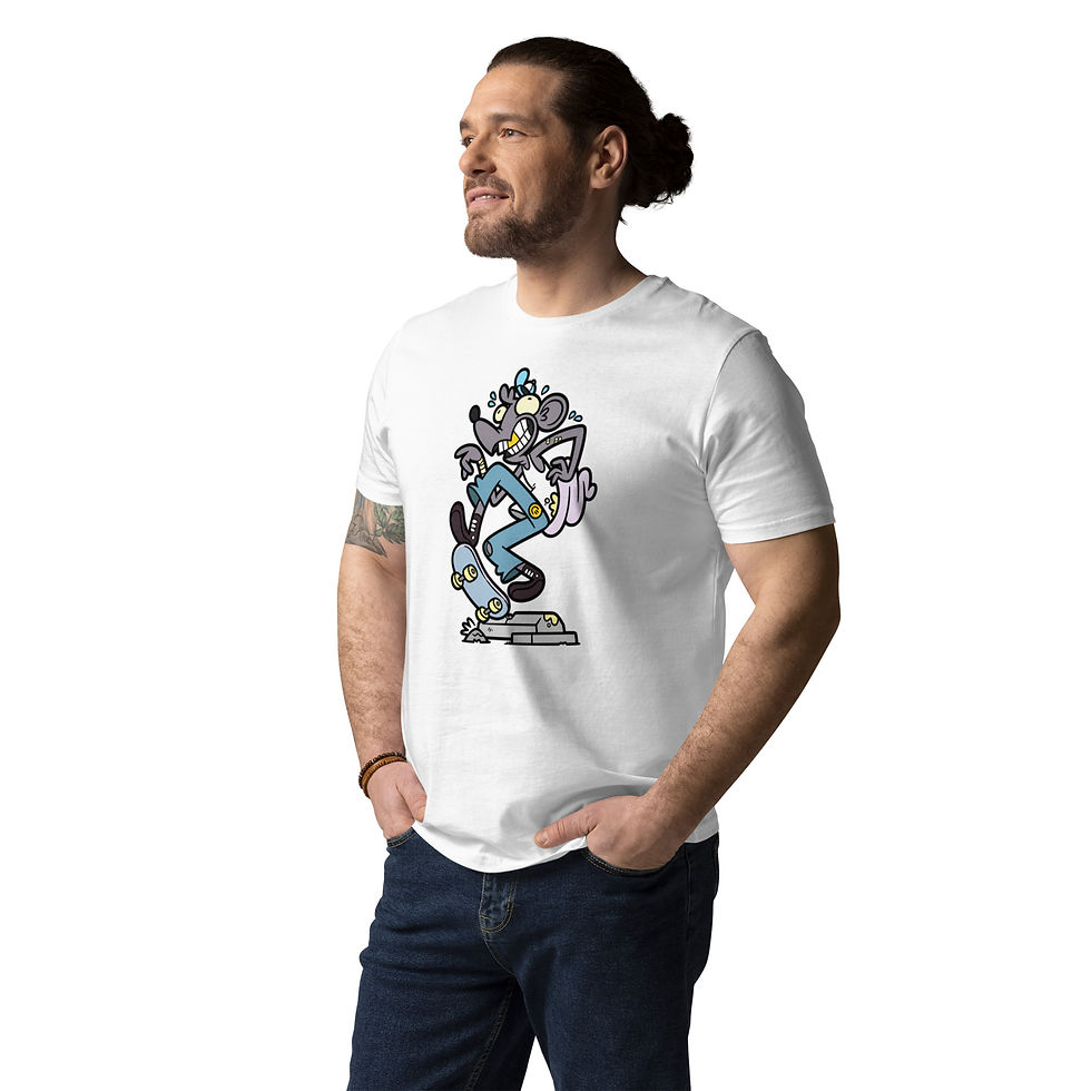 Thumbnail: Men's Rat Vibes White Organic Cotton T-Shirt