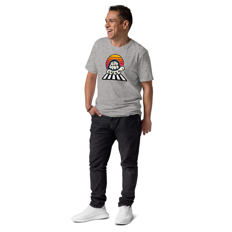 Thumbnail: Men's Retro Snail Grey Organic Cotton T-Shirt