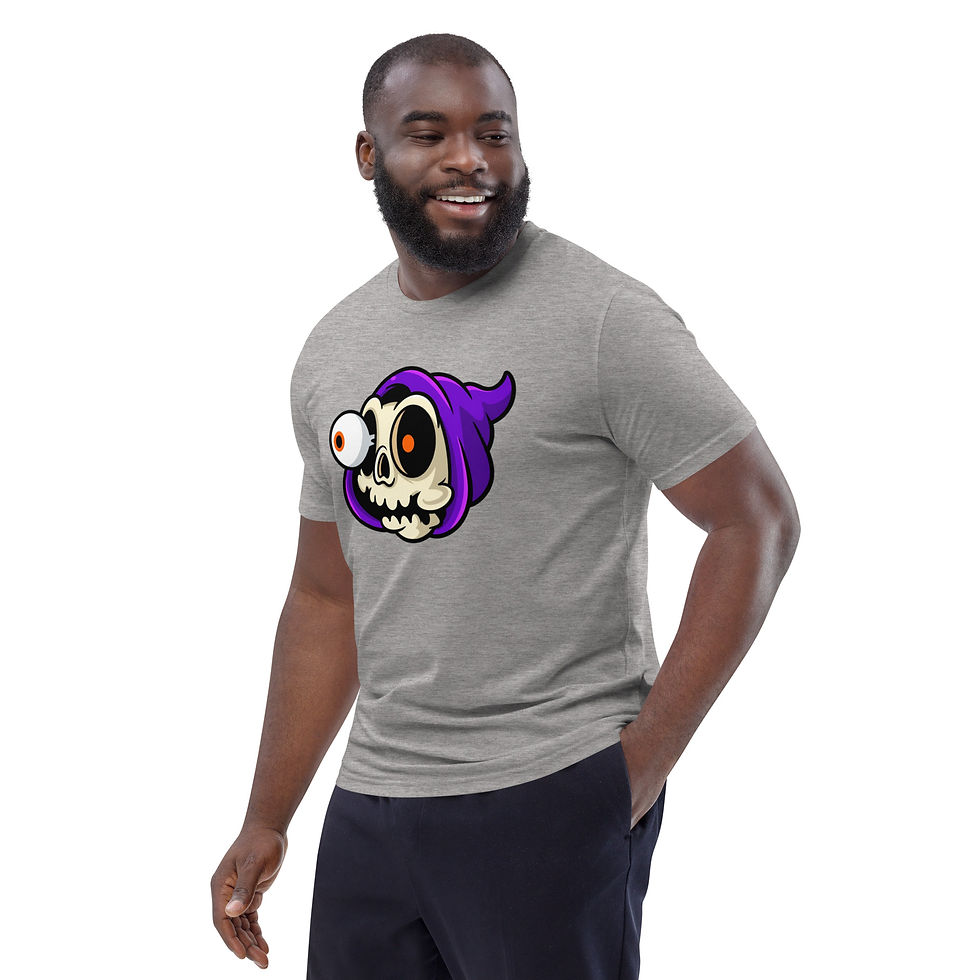 Thumbnail: Men's Eye Of Darkness Grey Organic Cotton T-Shirt