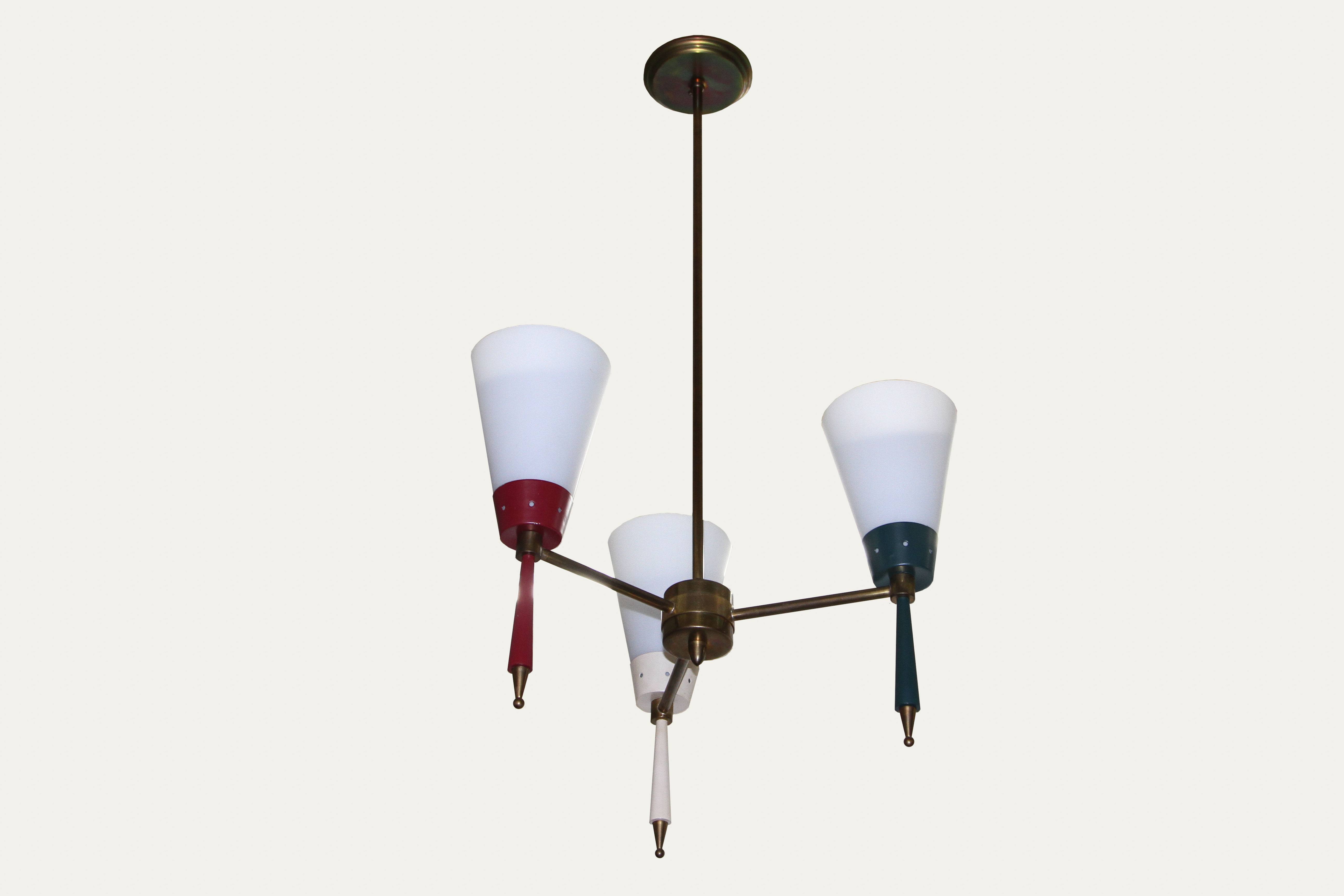 1950's Stilnovo Multicolored Chandelier