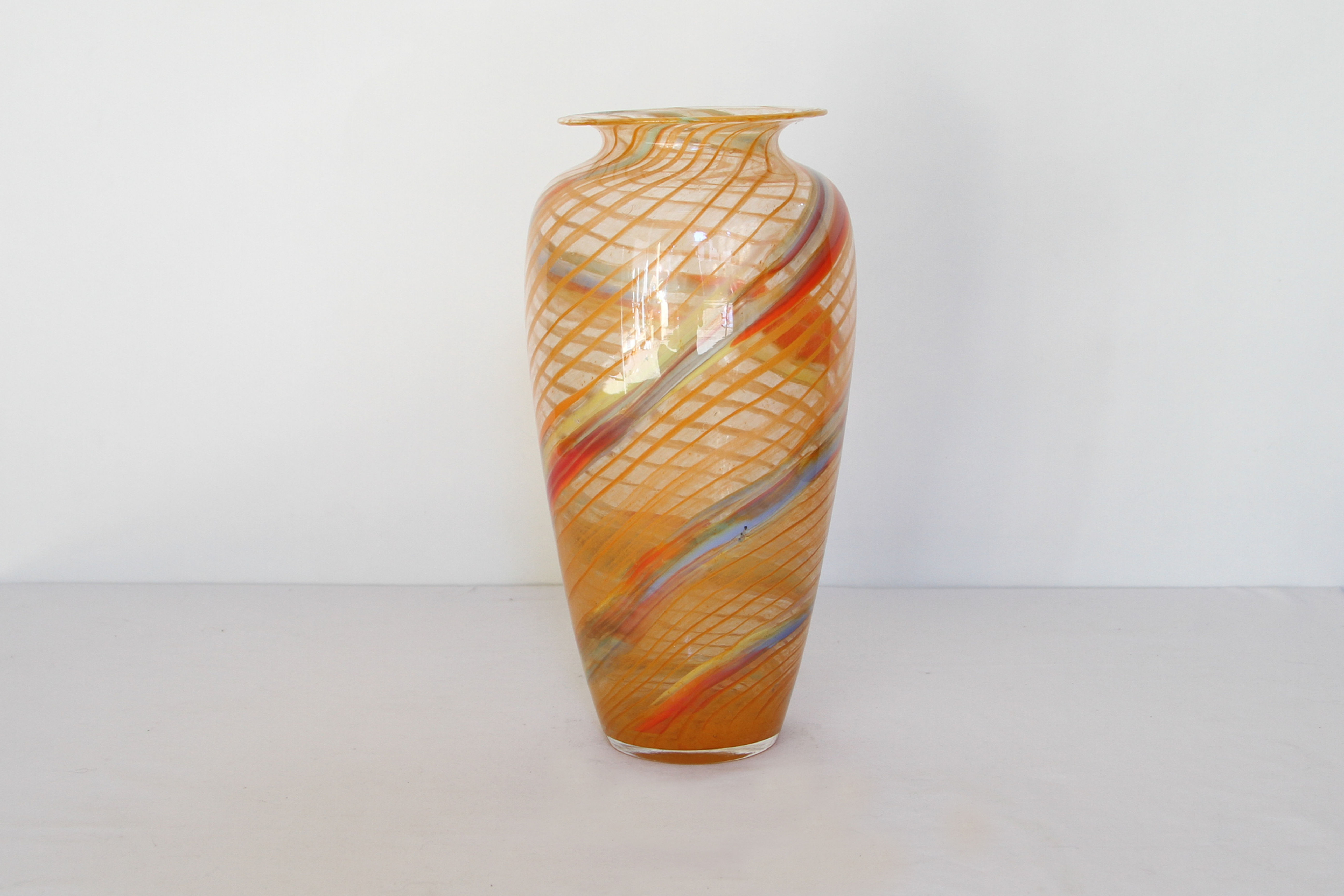 Glass Striped Vase