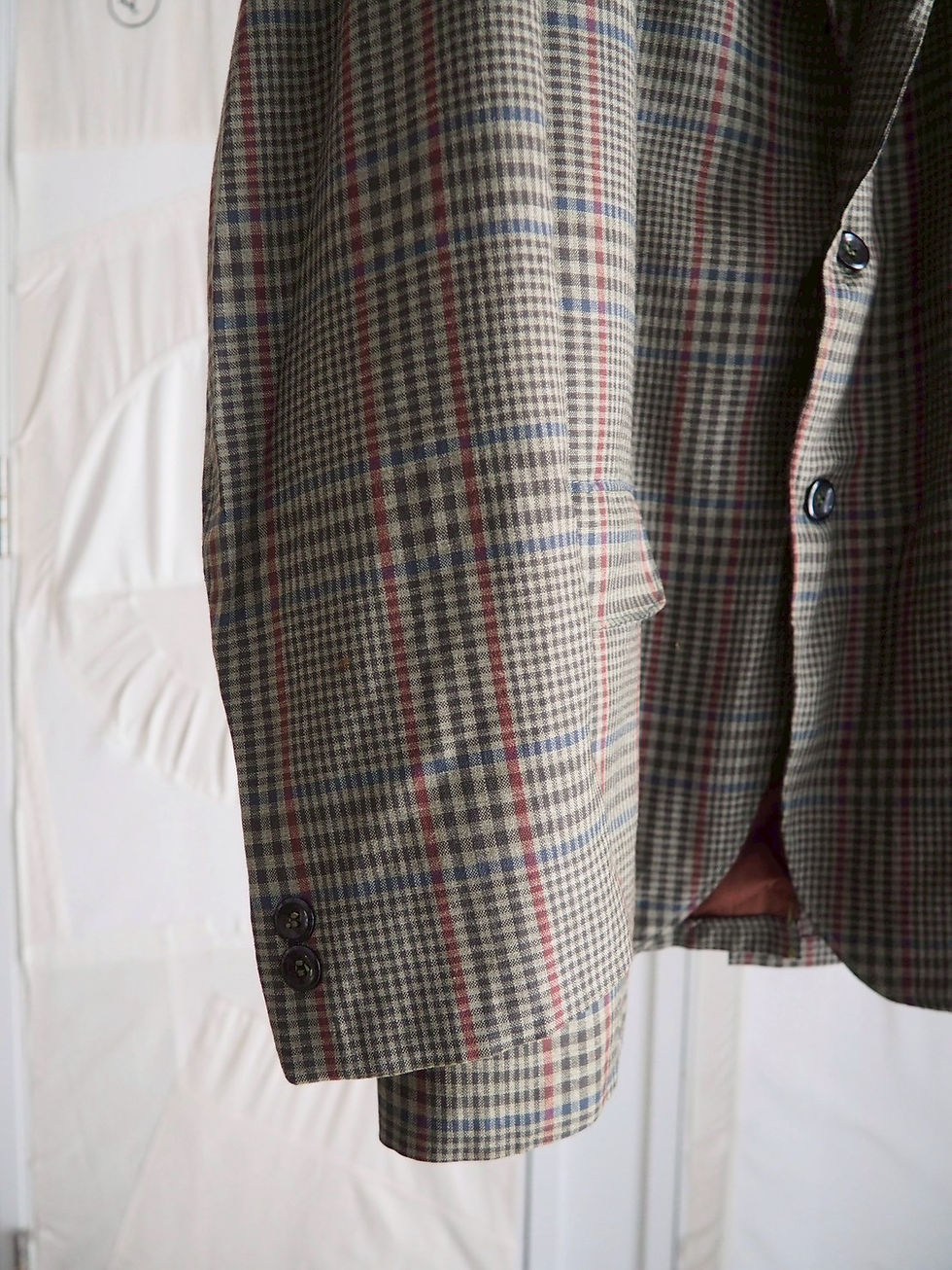 サムネイル： plaid pattern 60's jacket / khaki