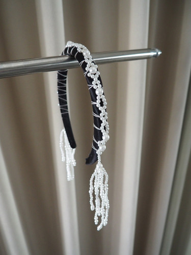 81℃ headband / black × white pearl | Eight-One