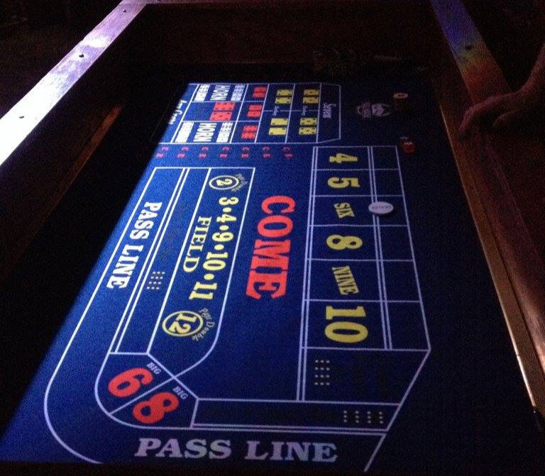 Full-size craps table rental setup by Full House Casino Rentals in Ottawa