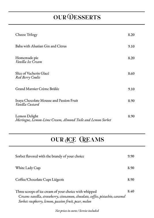 Desserts proposed at the Ritter'Hoft in Spring 2026