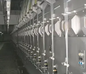 Spinning of concrete reinforcing fibers production process.