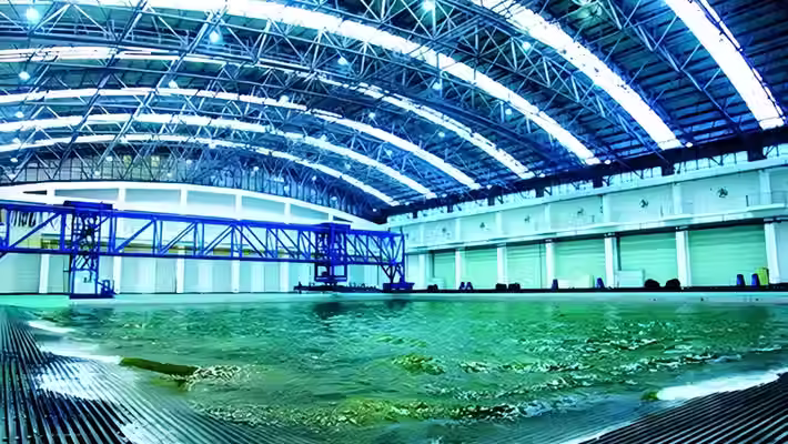 Ocean Deep-Sea Test Pool at Shanghai Jiao Tong University using PIONEER Polyacrylonitrile fiber in pool concrete to enhance crack resistance under extreme pressure.