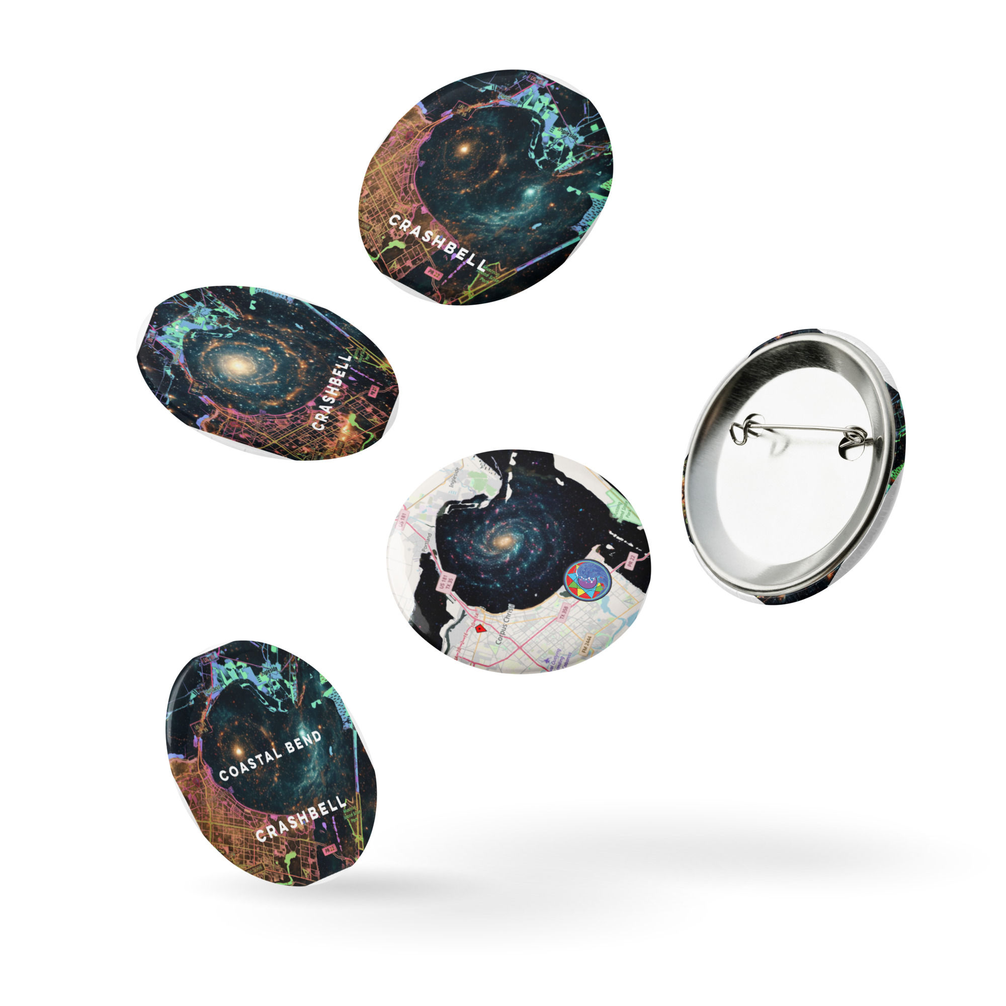 CrashBell Set of pin buttons CC galaxy
